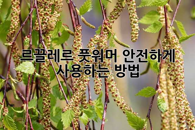 르끌레르 풋워머 안전하게 사용하는 방법