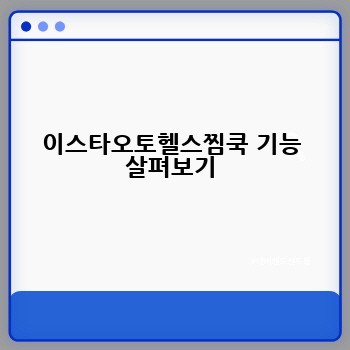 이스타오토헬스찜쿡 기능 살펴보기