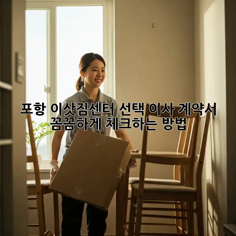 포항 이삿짐센터 선택? 이사 계약서 꼼꼼하게 체크하는 방법!